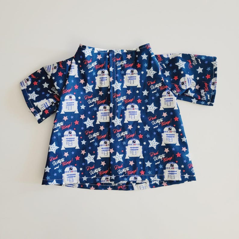 Fourth of July Outfit for 11" Baby Yoda Mattel Grogu plush Dolls- R2-D2, Bowtie. zdjęcie 5