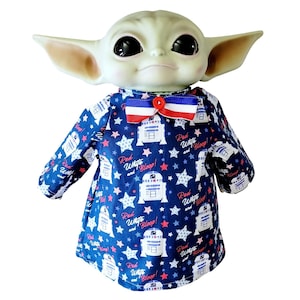 4th of July Outfit for 11" Grogu Baby Yoda Mattel Grogu plush Dolls, R2-D2 Bloop image 1