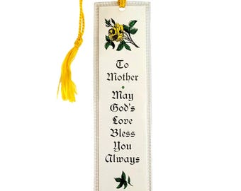 Vintage 70s God Bless Mother Bookmark St. Patrick's Cathedral New York Frano C32