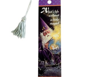 Vintage 90s Wizard Magic Unicorn tassel Bookmark- Terry Durham- 1992 Antioch USA