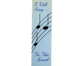 Vintage 70s "I will Sing to the Lord!" Bookmark music notes paper Kristone 1970s
