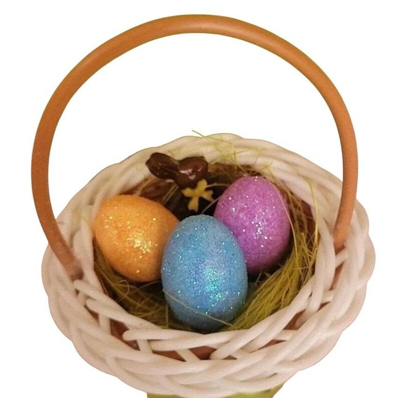 Easter Outfit for 7.5" Baby Yoda Grogu Plush Bunny Ears Basket Eggs Carrot Print Bild 7
