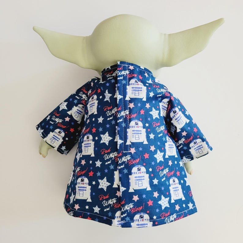 4th of July Outfit for 11" Grogu Baby Yoda Mattel Grogu plush Dolls, R2-D2 Bloop image 3
