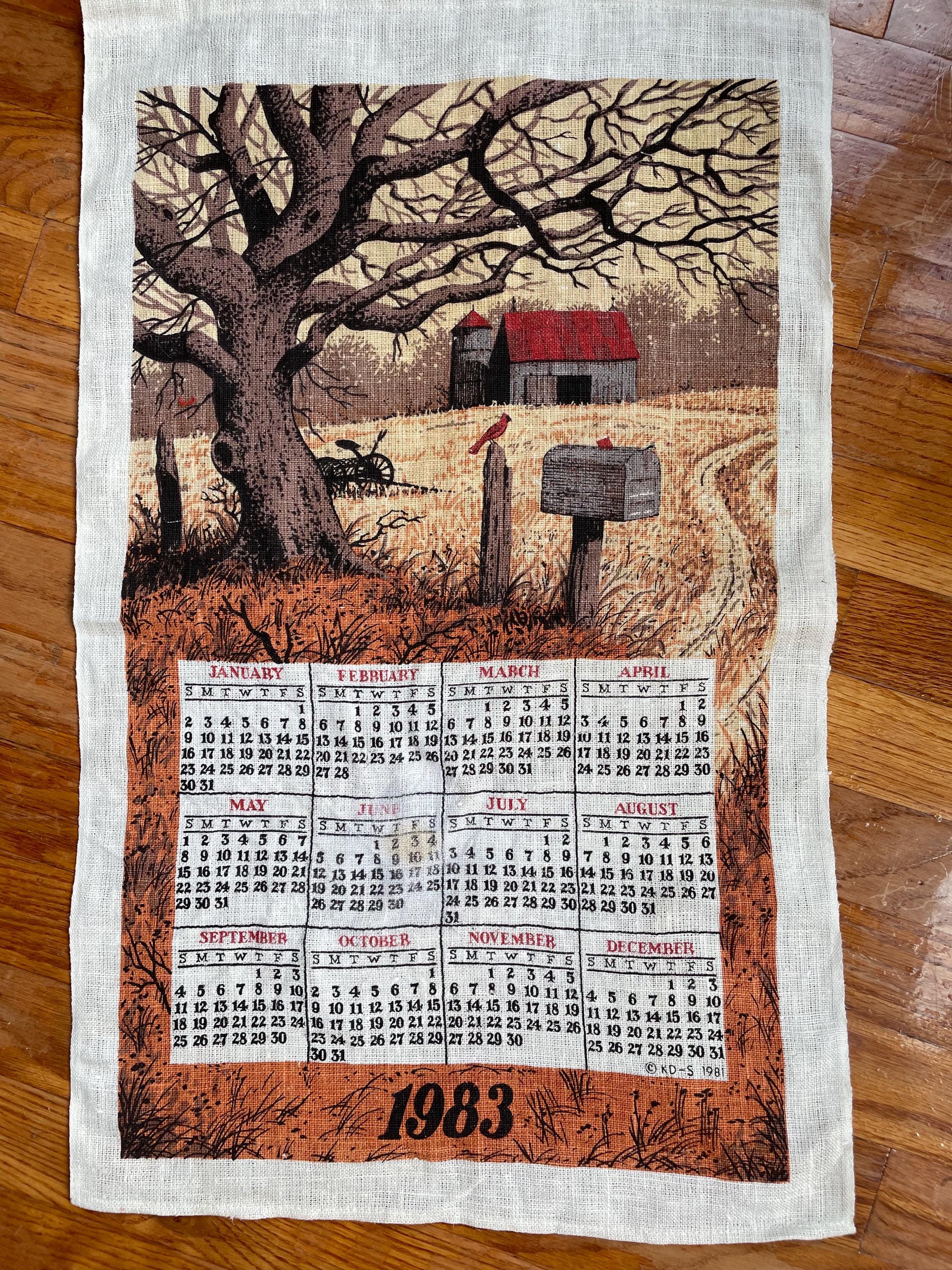 1985 cloth calendar - Etsy 日本