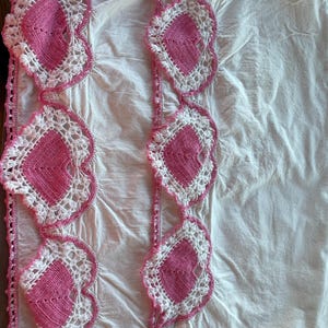 Choice of Handmade Pillowcases Pairs Vintage 60’s crisp cotton with hand crocheted flowers and lace trim and/or embroidered embellishments