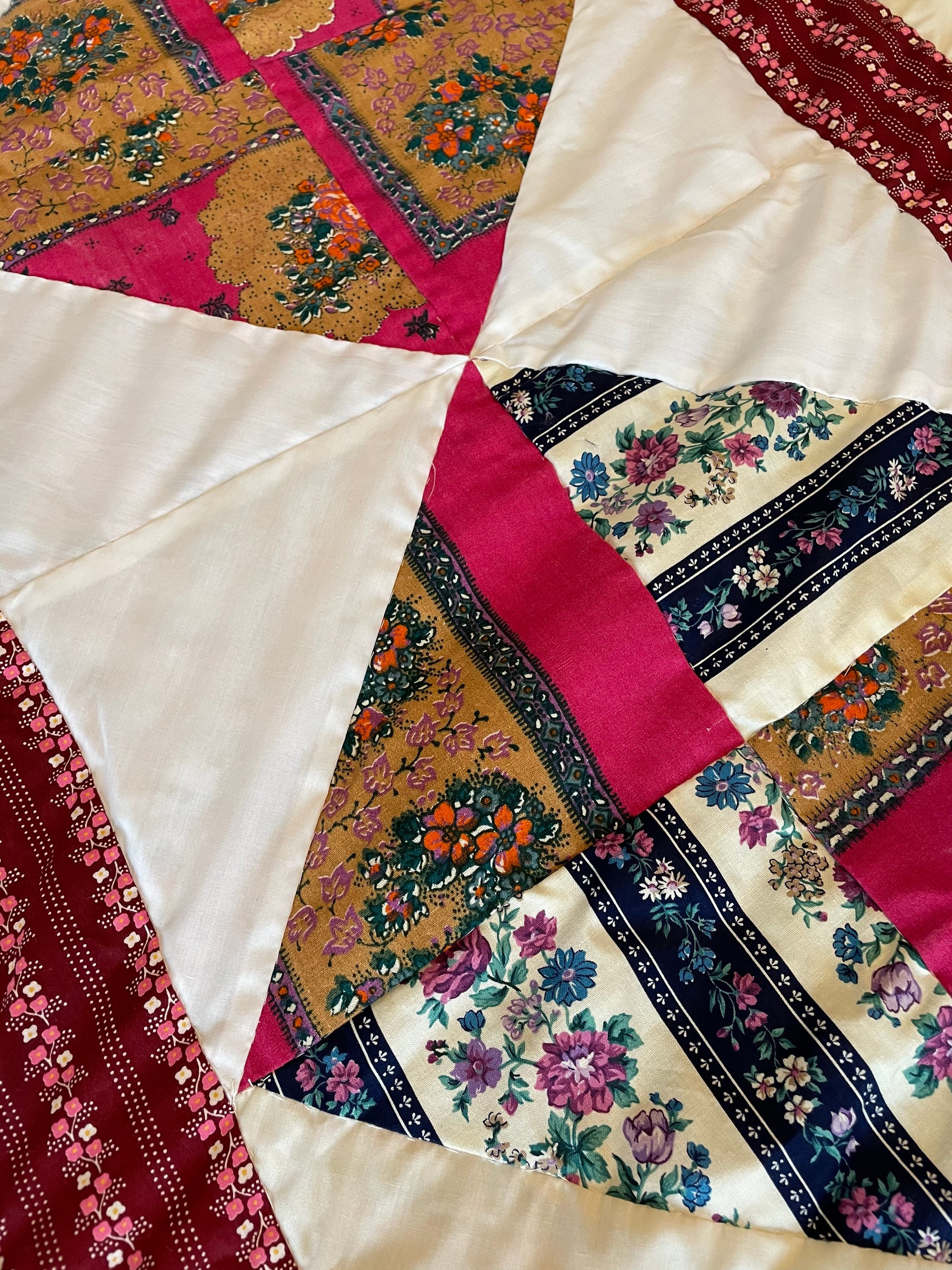 Quilt Full/queen Size Hand Quilted and Set With Points. Etsy