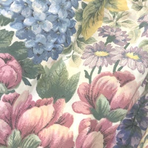 Vintage 1990’s floral tieback curtains French Country Flower Garden floral window valance, panels, Choose below pieces to fit your needs image 4