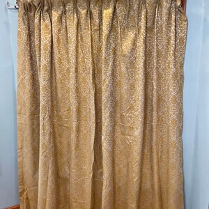 Vintage 1970s Harvest Gold Pinch Pleated Drapery 60 Widex81 Long and ...