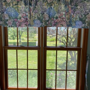 Vintage 1990’s floral tieback curtains French Country Flower Garden floral window valance, panels, Choose below pieces to fit your needs valance 80x18