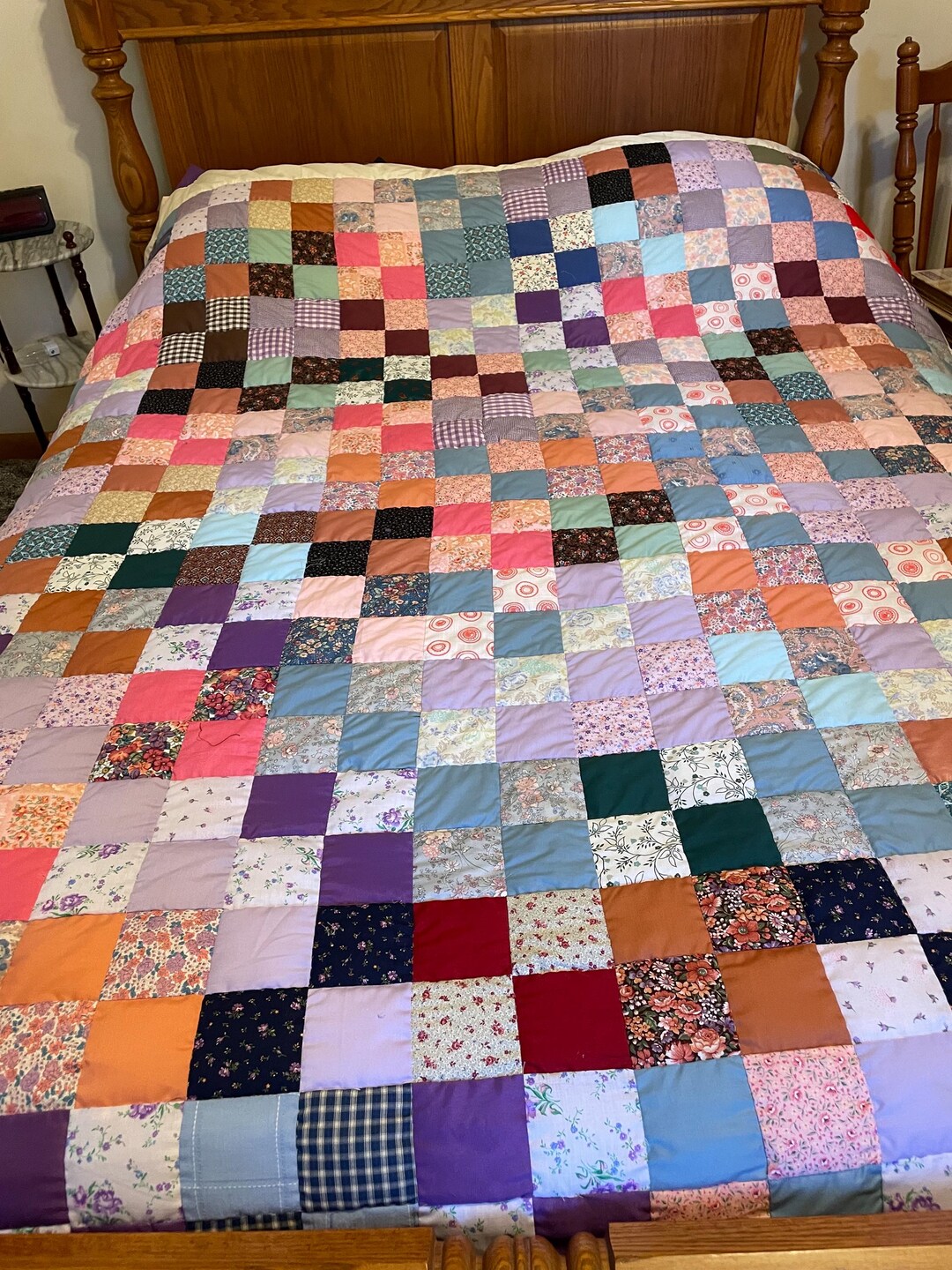 Gorgeous Scrappy Quilt With Lots of NOS Vintage Fabrics Hand Quilted ...