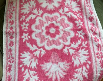 Vintage Sculpted Hand Towels for Bath orange gold pink blue purple 1960’s, 70’s, 80’s and 90’s cottagecore Terry cloth towels for bathroom
