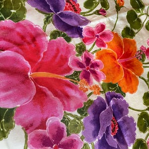 1960’s Polynesian Textiles Vintage Fabric tropical floral amazing color! New old stock great condition marked fast colors D/#4693 up to 5 yd