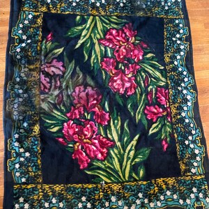 Antique Chase Horsehair Blanket With Floral Design for Buggy or