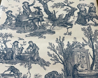 Beautiful 1990’s wallpaper Blue Toile delft prepasted York wall coverings . 1 roll covers 56 Sq. Feet 3 rolls available