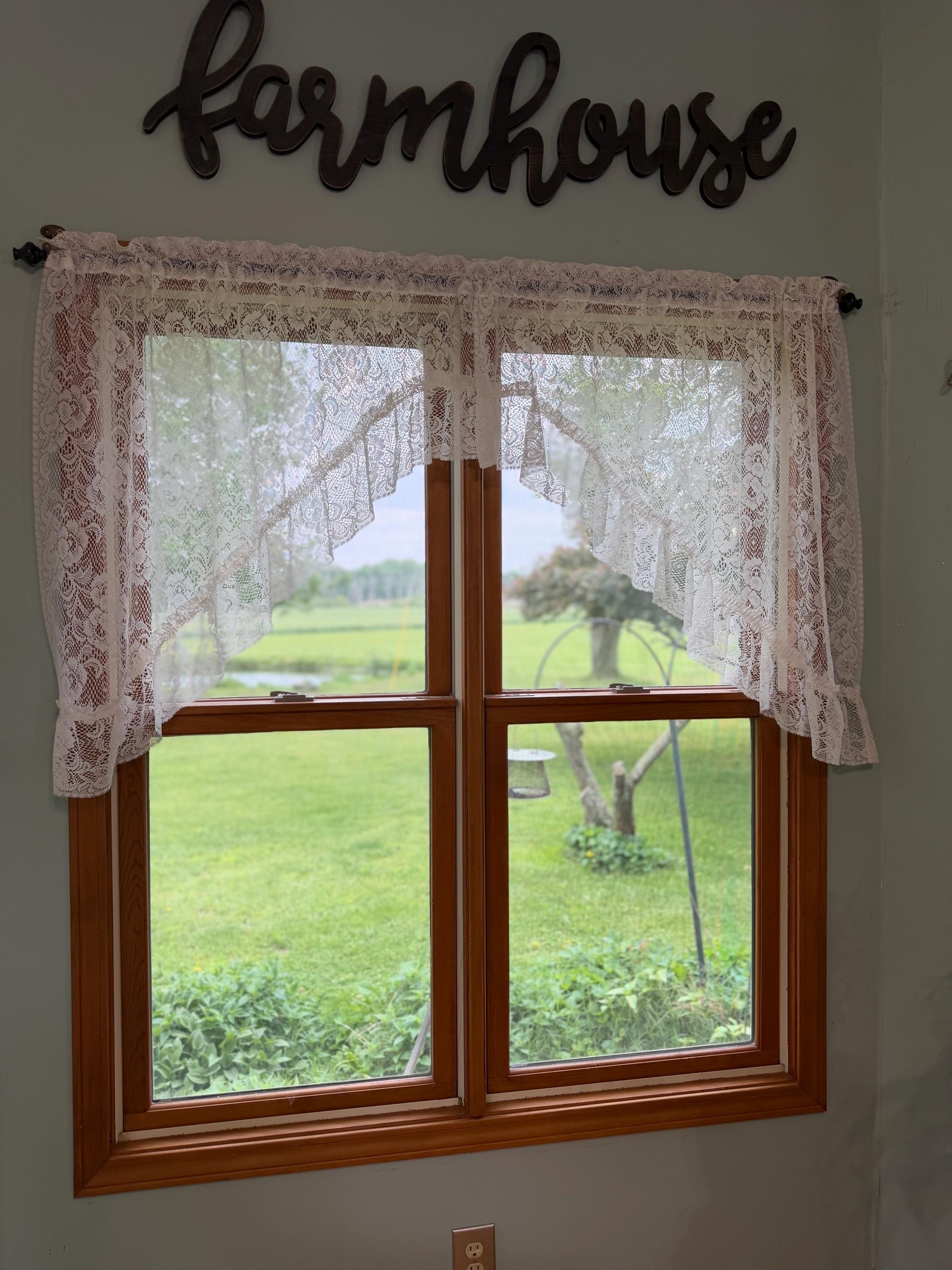 Choice of Vintage Netted White Priscilla Swags or Antique White