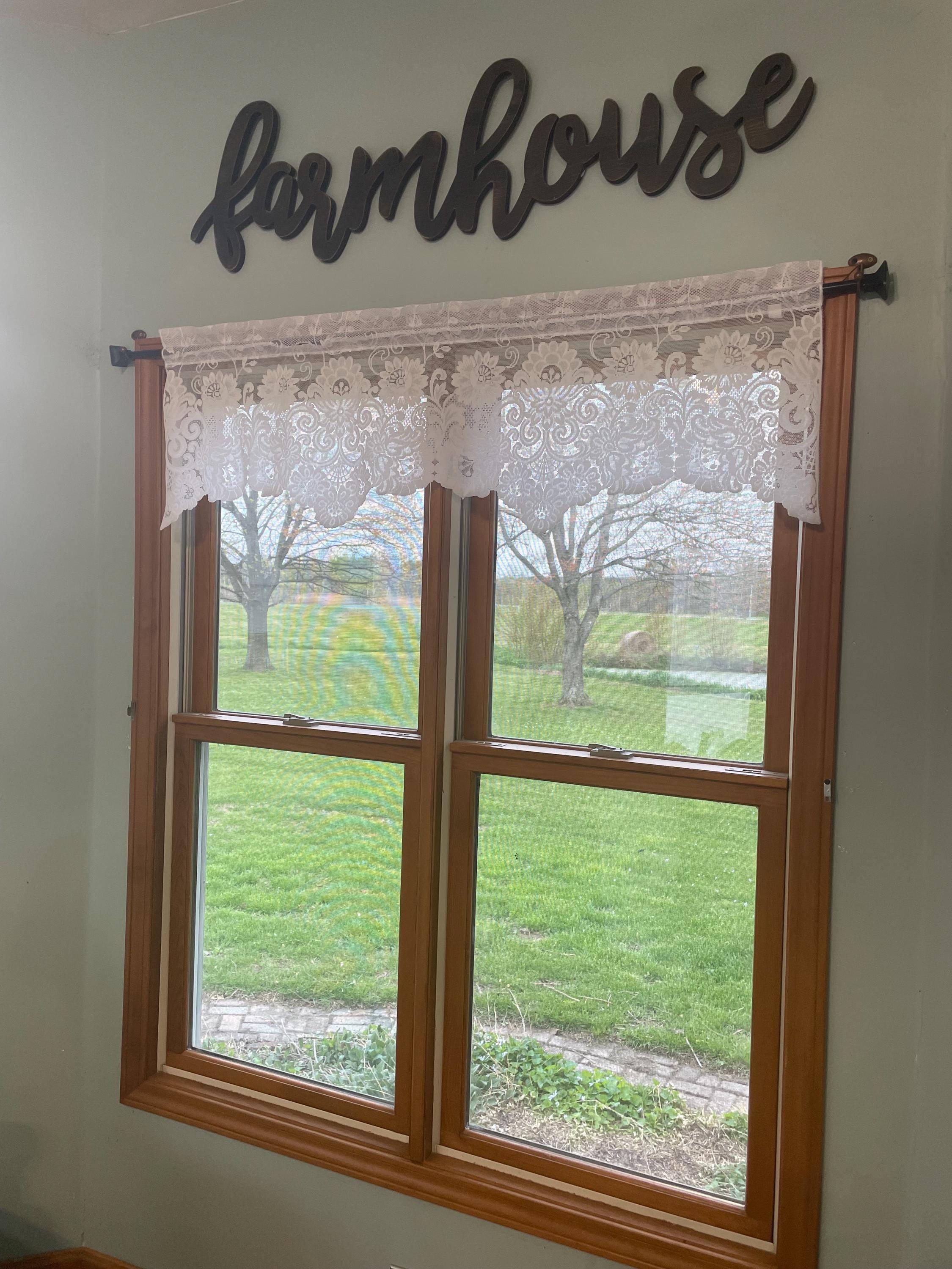 美しいビンテージ レースカーテン 2 枚セット、クリーム色、1990 年代