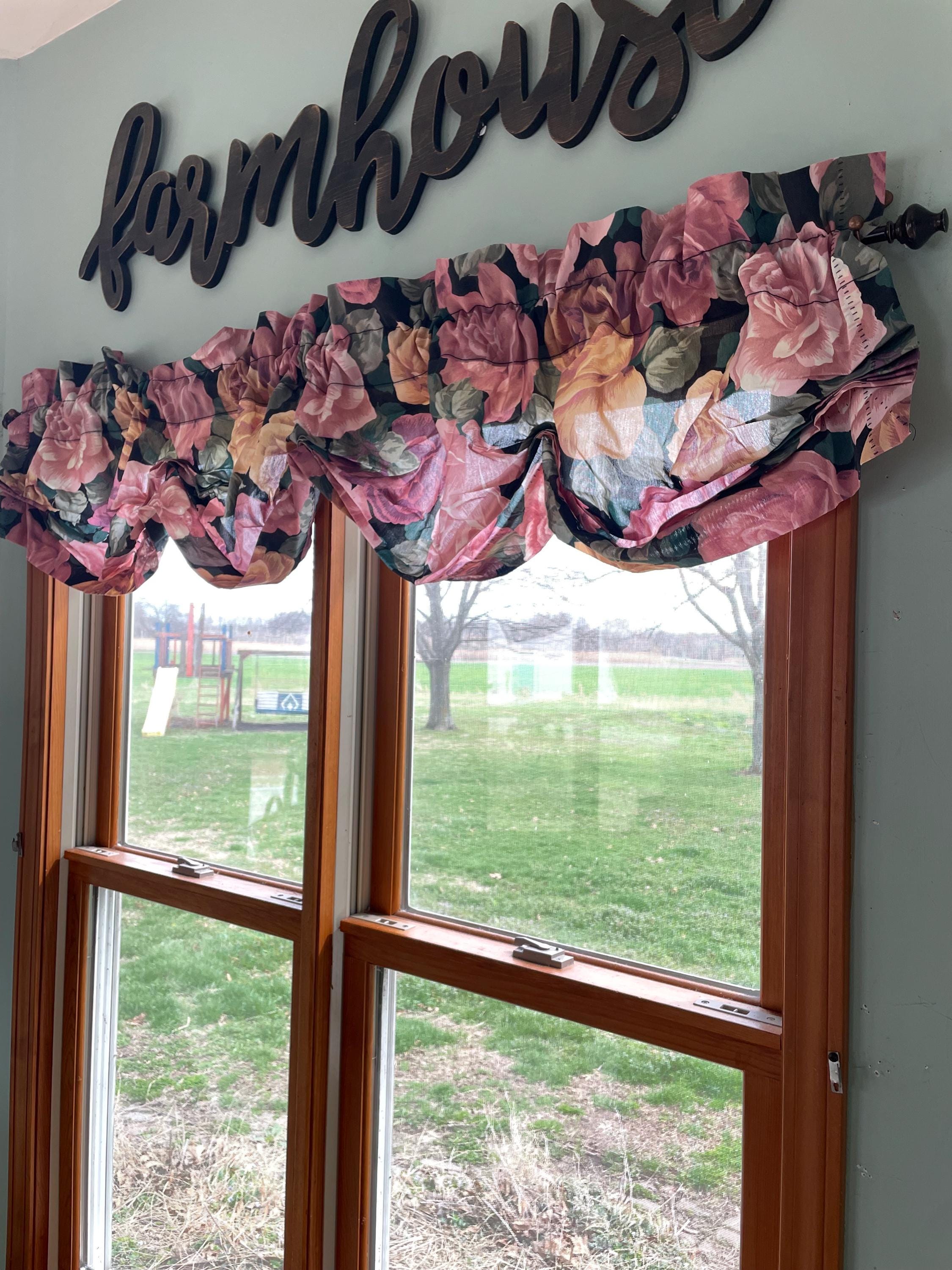 Choice of Vintage 90's Pink Lace Curtain Panel(s) or Big Floral