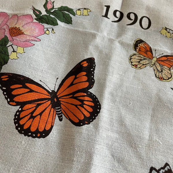 Choice Vintage Calendar Linen Tea Towel advertising 1976 (3) 1977 1984 1985 1990 1992 vintage linens pictures butterflies cats farm kitchy