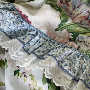 Choice of vintage 1970’s 90’s bed sheets full Waverly floral, Double Aqua & Purple Daisies Shabby Chic and Dan River and lime green fitted