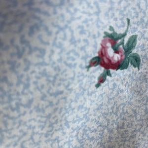 Gorgeous Vintage 1990’s Waverly Tea Party light blue and cream with 1” roses scattered Home Decorator Fabric 5 3/4 yards sold by the yard