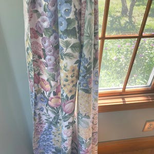 Vintage 1990’s floral tieback curtains French Country Flower Garden floral window valance, panels, Choose below pieces to fit your needs image 6