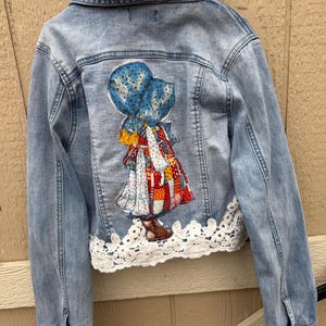 Choice Upcycled kid’s Denim Jean Jackets or vest in different designs to match your personality western, butterflies, Native American Hobbie