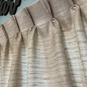 Vintage 1970’s Slub Textured pinch pleated and fully lined drapery panels 2 sizes and 4 panels available taupe