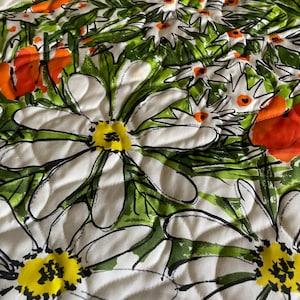 Atemberaubende Vintage Flower Power Daisy Tagesdecke Vera Neumann Twin ODER Türkis und Blau Blumen Tagesdecke Full size Homemaker