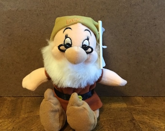 Disney Mini Beanbag Plush Doc One Of The Beloved 7 Dwarfs 8.5"