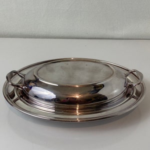 Vintage Academy Silver On Copper Buffet Vegetable Covered Serving Dish  #102