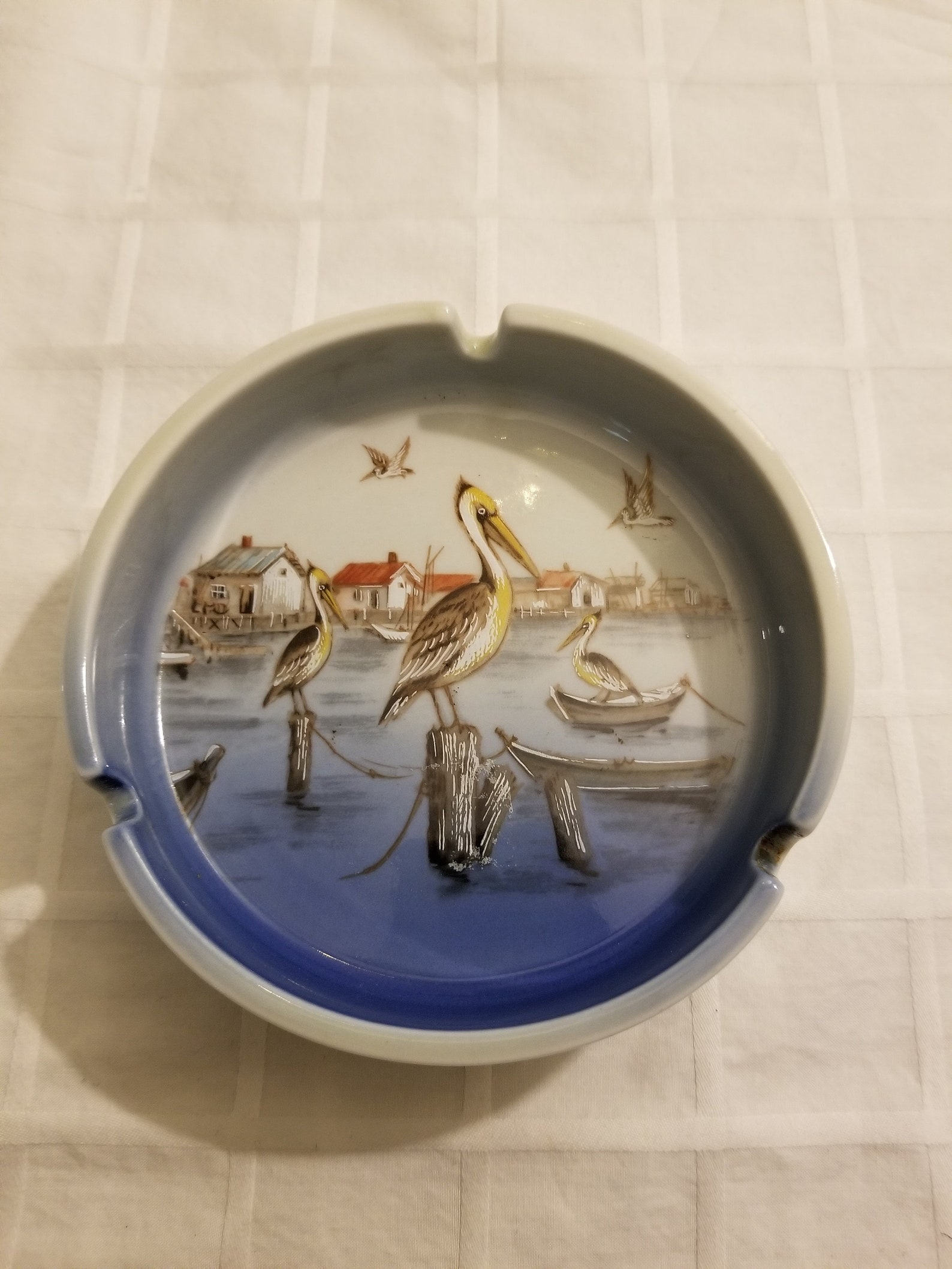 Otagiri Japan Hand Painted Ashtray With Seagull Decor. Etsy