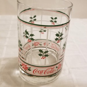 Vintage Holiday Coca Cola Glass