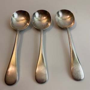 James Dixon & Sons of Sheffield Vintage Silverplated Large Gumbo Spoon Setof 3
