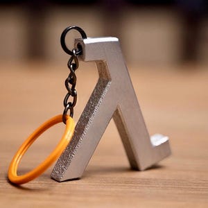 Half Life metallnyckelring Lambda - handgjord gjuten aluminium