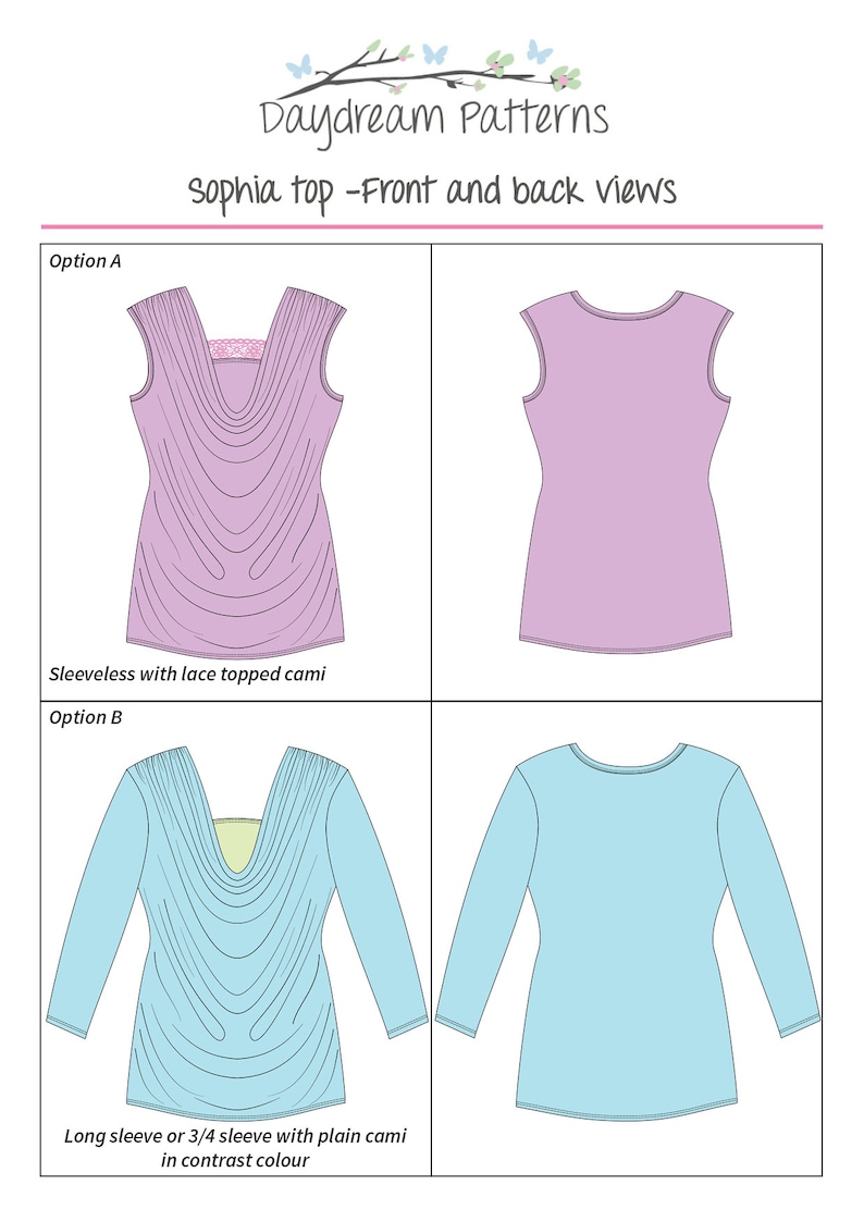 Structured Top Pattern Sophia Top Pattern, Womens Top Pattern, Knit Top Pattern, Cowl Top ...