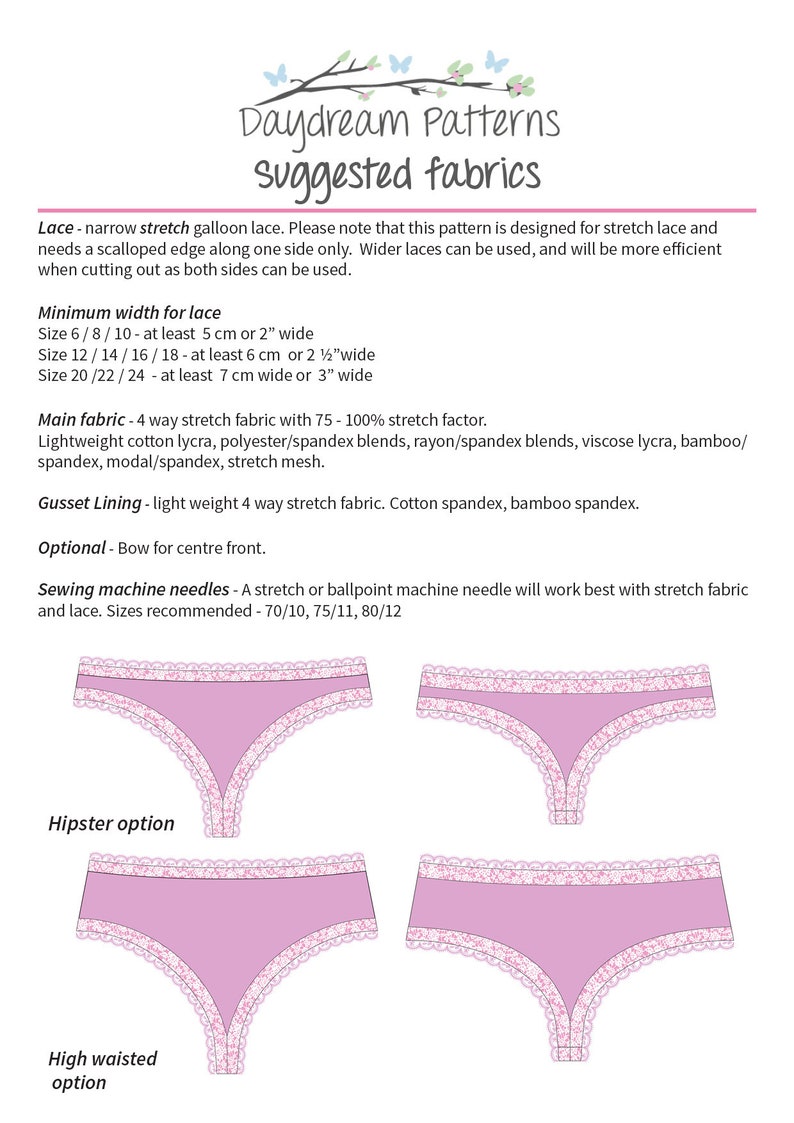 Penelope panties, sewing pattern, lingerie sewing pattern, thong pattern, g string pattern, pantie pattern, underwear pattern,brief patttern image 10