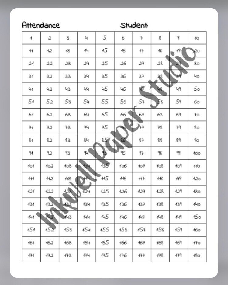 homeschool-attendance-records-2-versions-180-days-chart-blank-calendar-for-days-or-hours-black-white-tracker-undated-student-teacher-etsy for 180 Days Free Printable Homeschool Attendance Sheet Homeschool Attendance Records 2 Versions: 180 Days Chart / Blank Calendar for Days or Hours Black/white Tracker Undated Student Teacher - Etsy for 180 Days Free Printable Homeschool Attendance Sheet
