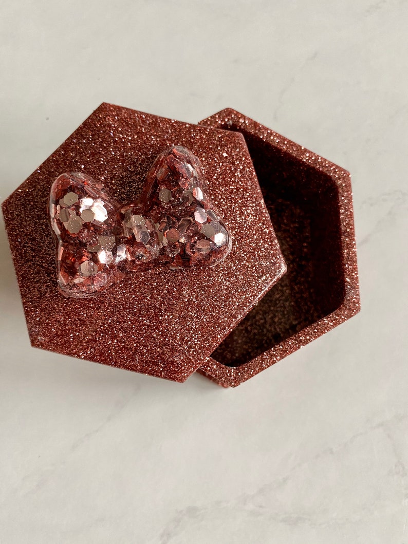 ring holder jewelry box Hexagon Minnie Mouse bow inspired Trinket Dish Christmas gift disney gift gift for girls
