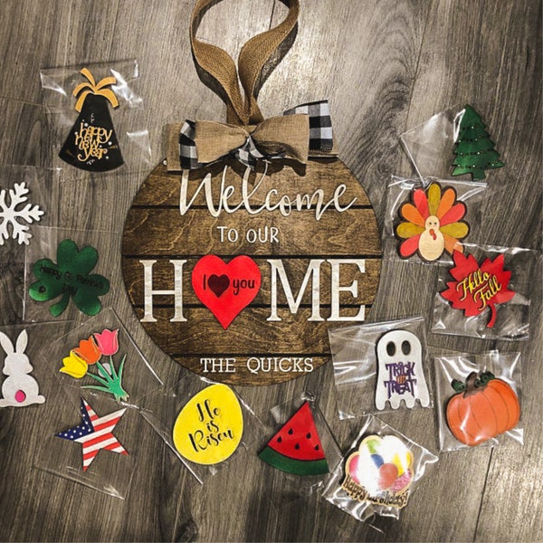 Interchangeable Seasonal Home shapes, Home Sign Shapes, Wood Cutouts, Housewarming Gift First Home, Gift for Friend