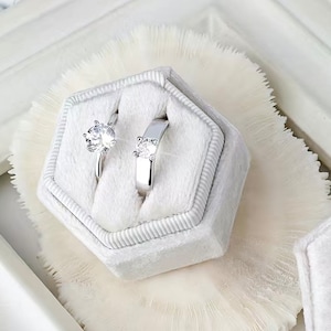 3 Slots Velvet Ring Box Display | Storage Holder Case | Wedding Ceremony | Proposal | Engagement