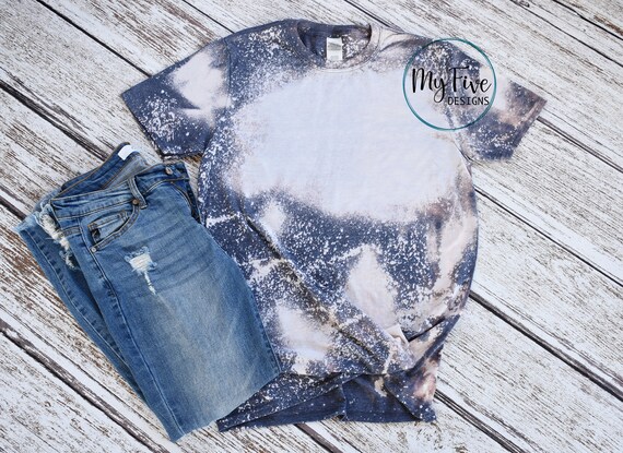 Download Bleached T Shirt Mockup Gildan Softstyle Heather Charcoal Etsy