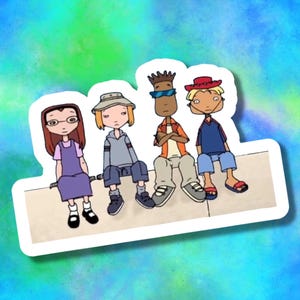 De sticker Weekenders | Holografisch | Tekenfilm | Retro | jaren 2000 | Jaren 90 | Tv-programma | Gestanst | Sticker | Nostalgie | Y2K | Tekenfilms uit de jaren 90