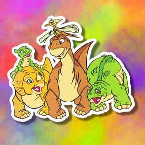 Land Before Time Sticker | Holographic | Cartoon | Retro | 2000s | 90s | Movie | Dinosaur | Nostalgia | Diecut | Decal