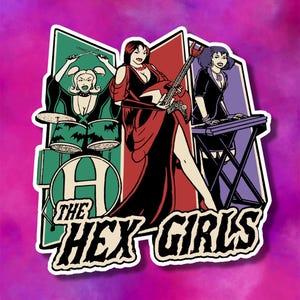 autocollant filles hexagonales | Holographique | Scooby | Rétro | Années 2000 | Années 90 | Film | Découpe | Sticker | Dessin animé | Nostalgie