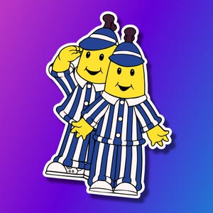 Bananas in Pajamas Sticker | Holographic | Cartoon | Retro | 2000s | 90s | TV Show | Nostalgia | Diecut | Decal