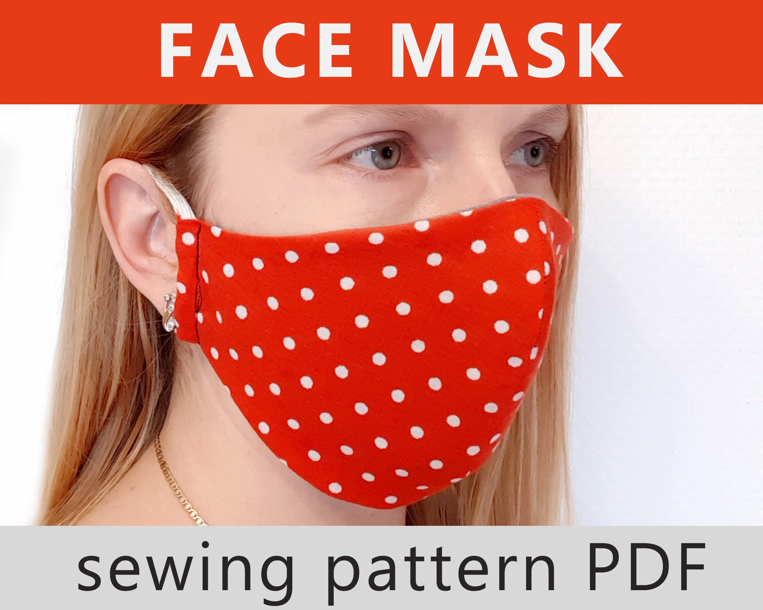 Face Mask Pattern Face Mask Adult Sewing Tutorial Washable Etsy