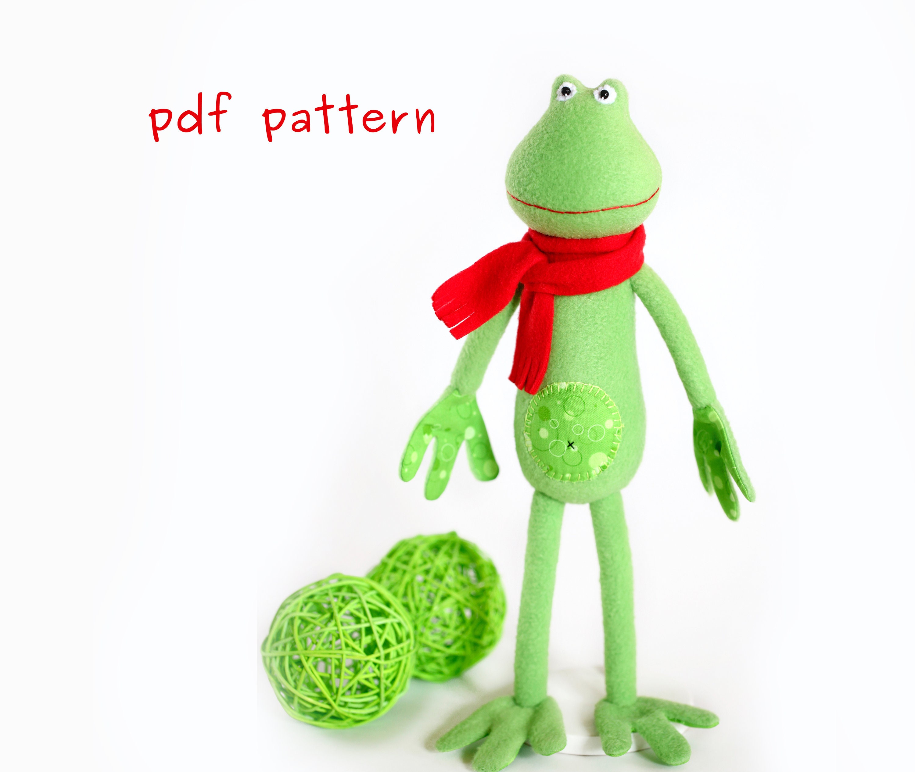 realistic frog plush pattern