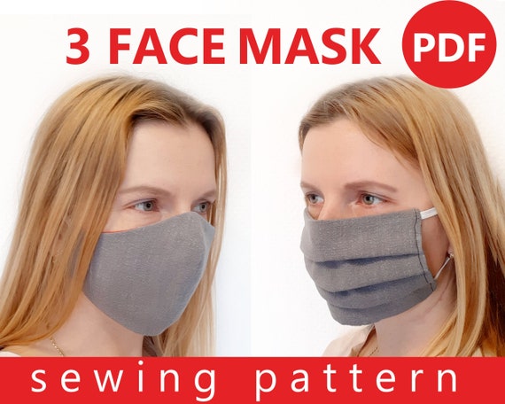 Set of 3 FACE MASK Pattern PDF Washable Reusable Dust Mask ...