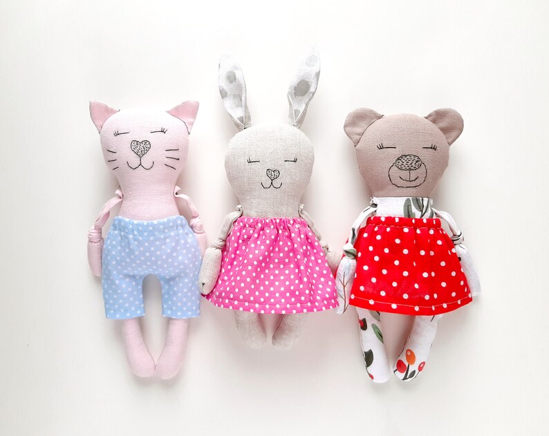 Animal Doll Clothes Pattern Sewing PDF Dress & Pants for Etsy
