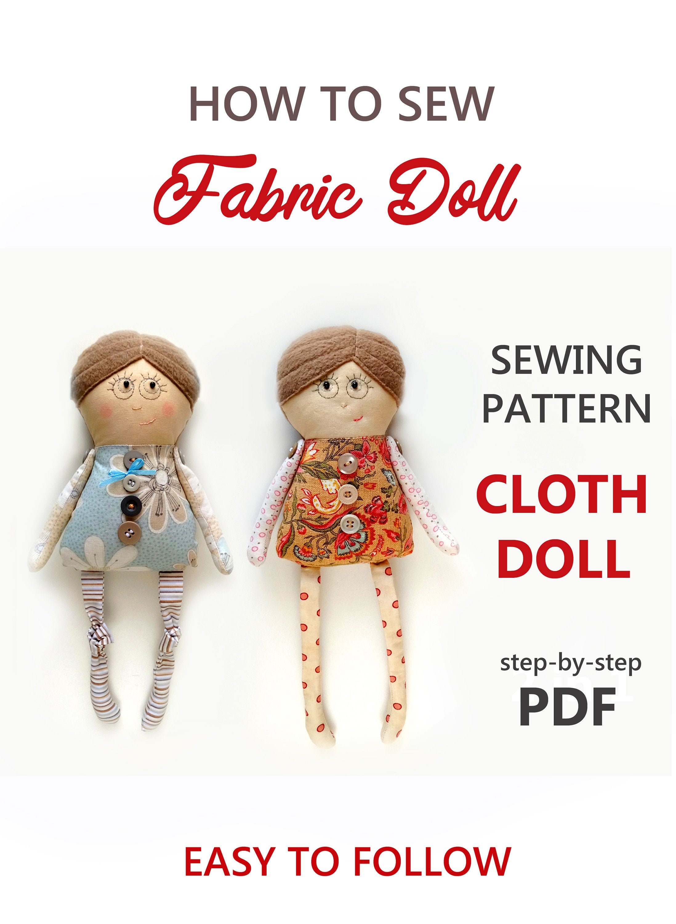 PDF Cloth DOLL PATTERN & Sewing Tutorial Rag Doll Pattern Etsy UK